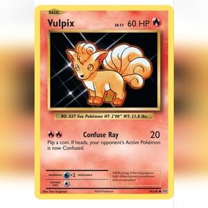 Vulpix Pokemon Card 🔥 60 HP 🟡 14/108